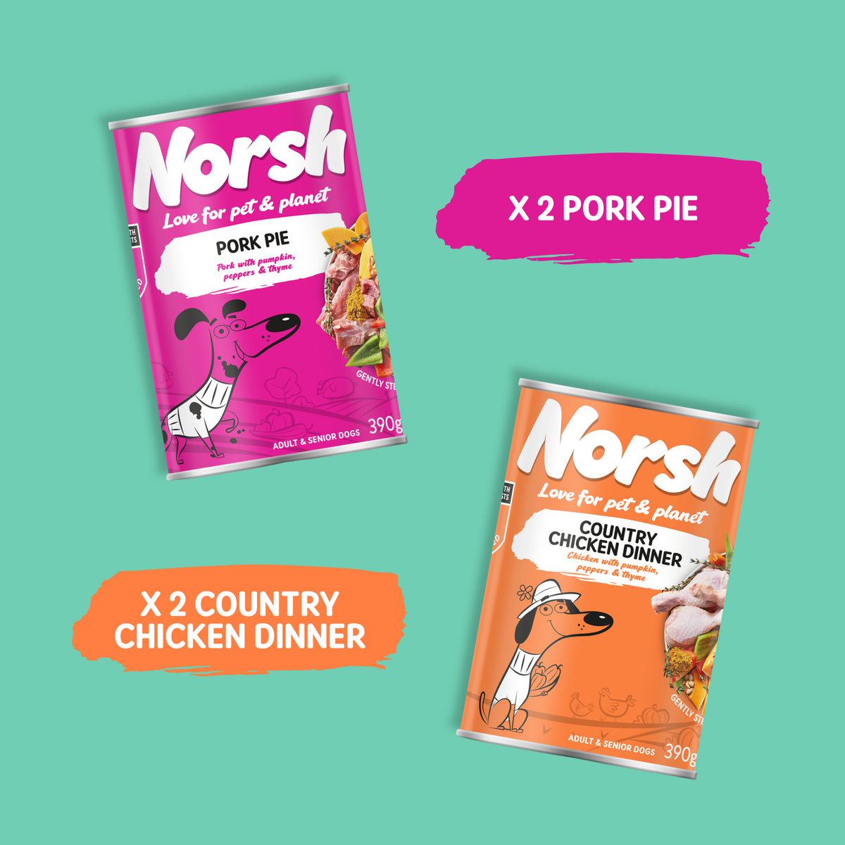 Grain Free Wet Dog Food | Pork & Chicken | Adult & Senior