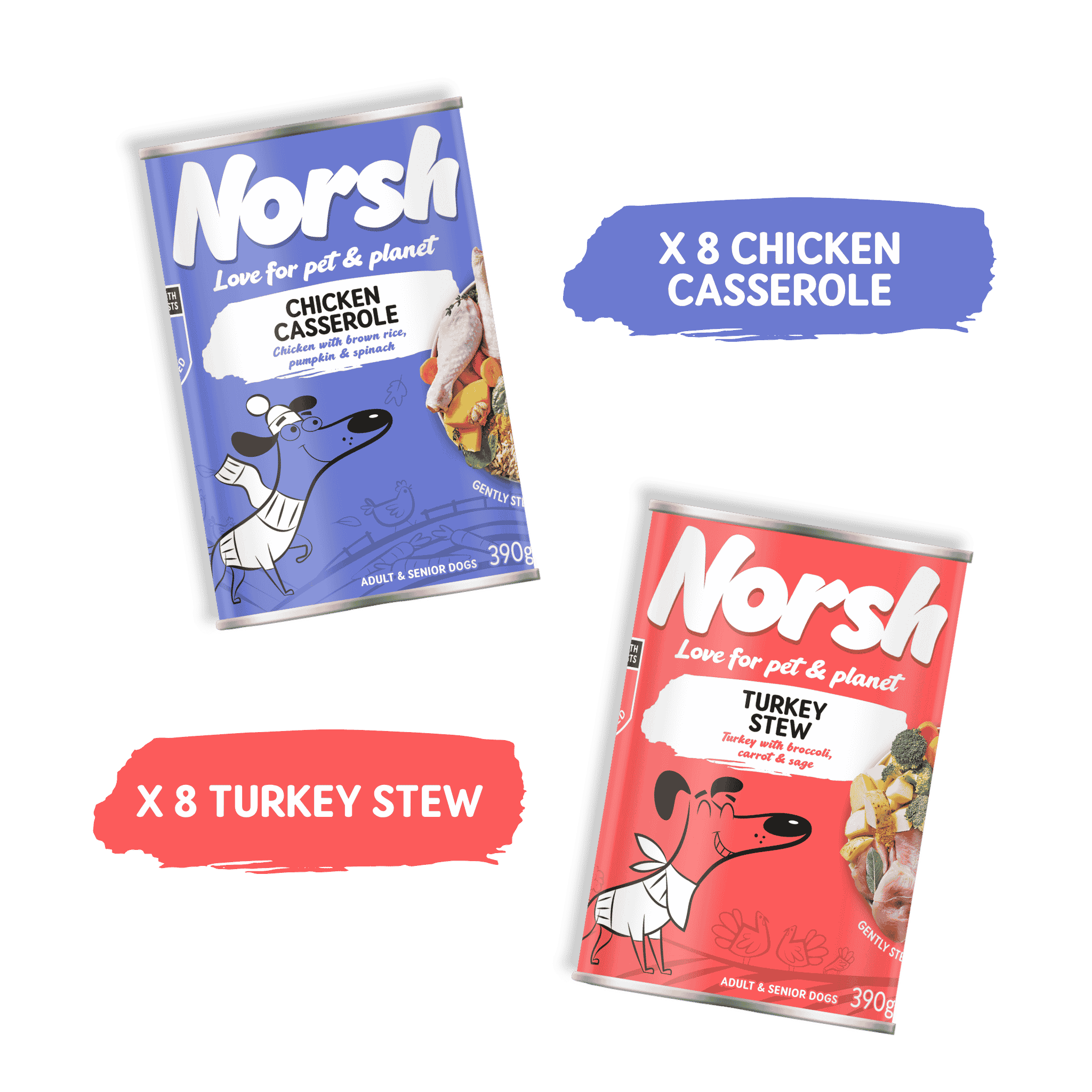 ドッグフード noroshi Norsh Comfort Classics Wet Dog Food | Bulk Buy 16 x 390g | Chicken